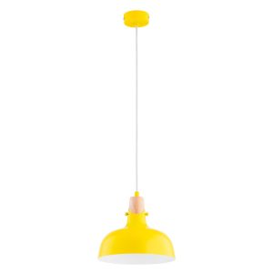 Lampa wisząca żółto-jasne drewno-biała SOLO 1xE27x15W wym: 90x23x23 cm Alfa 837370 Lampa wisząca żółto-jasne drewno-biała SOLO 1xE27x15W wym: 90x23x23 cm Alfa 837370