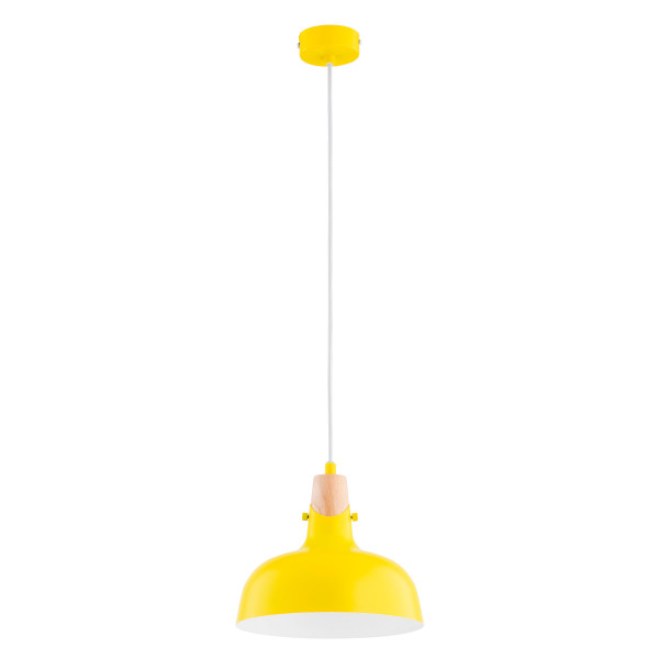 Lampa wisząca żółto-jasne drewno-biała SOLO 1xE27x15W wym: 90x23x23 cm Alfa 837370