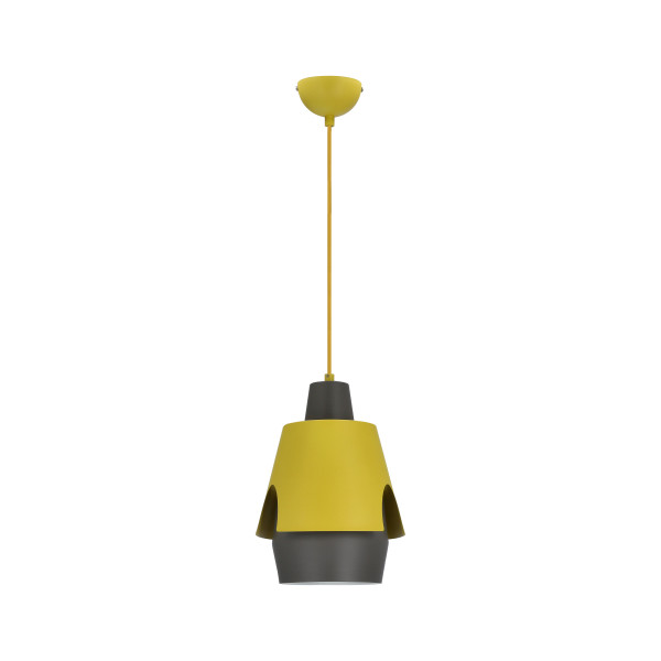Lampa wisząca żółto-szara FALUN 1xE27x40W wym: 135x22x22 cm Candellux 924145