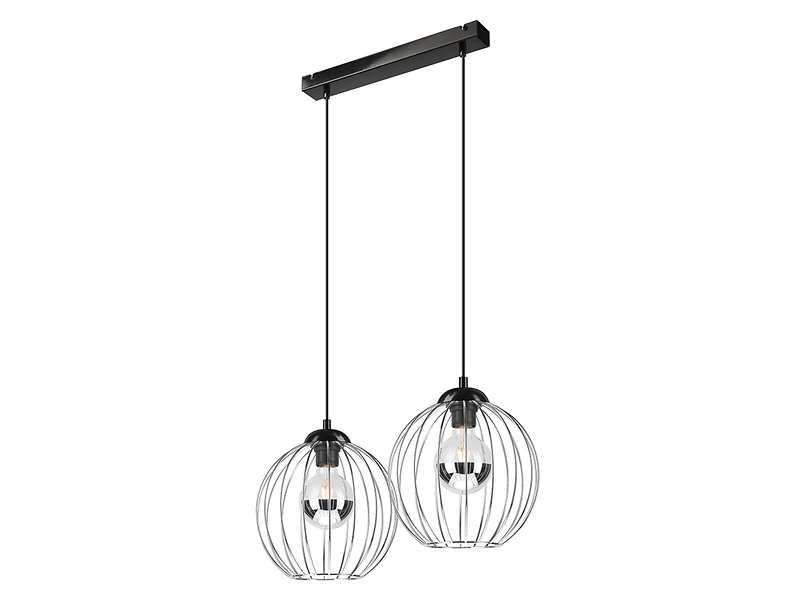 Lampa wisząca Zoya 2-punktowa metalowa srebrna 54629