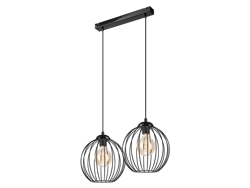 Lampa wisząca Zoya 2-punktowa stalowa czarna 54620