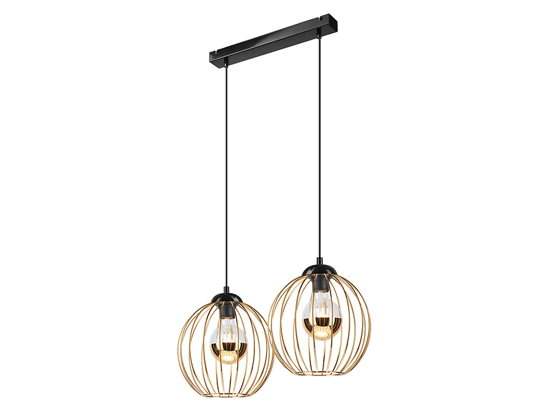 Lampa wisząca Zoya 2-punktowa stalowa złota 54626
