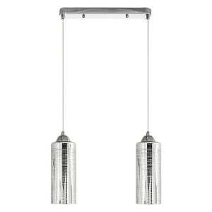 Lampa wisząca Zoya 2-punktowa szklana srebrna 36519 Lampa wisząca Zoya 2-punktowa szklana srebrna 36519