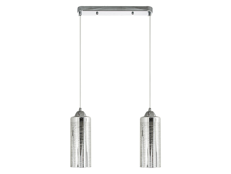 Lampa wisząca Zoya 2-punktowa szklana srebrna 36519
