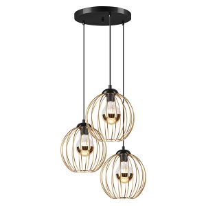 Lampa wisząca Zoya 3-punktowa metalowa złota 54627 Lampa wisząca Zoya 3-punktowa metalowa złota 54627