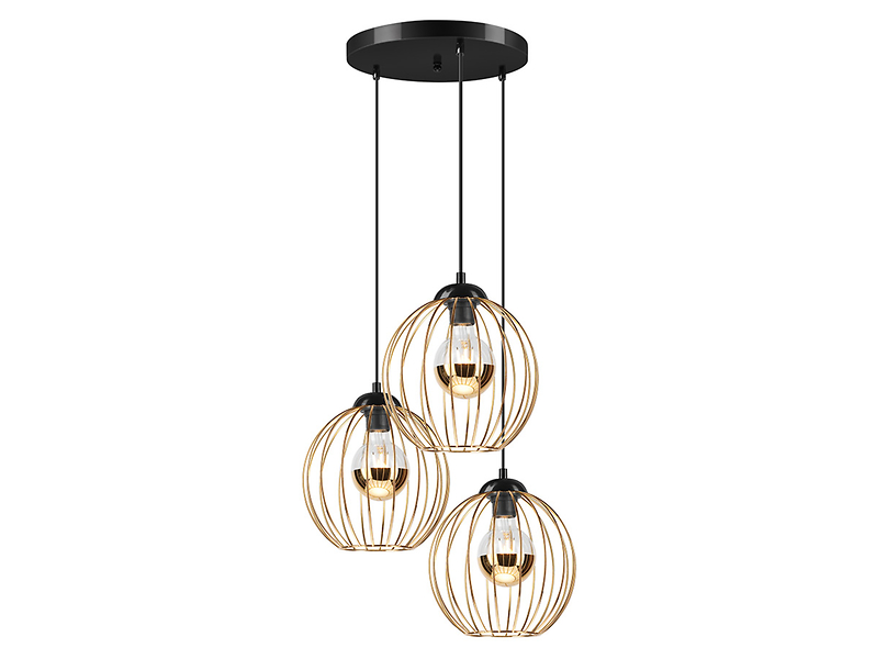 Lampa wisząca Zoya 3-punktowa metalowa złota 54627