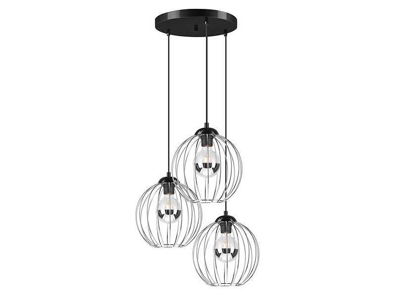 Lampa wisząca Zoya 3-punktowa stalowa srebrna 54630
