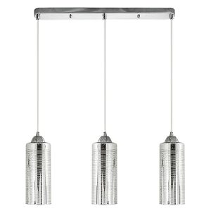 Lampa wisząca Zoya 3-punktowa szklana srebrna 36520 Lampa wisząca Zoya 3-punktowa szklana srebrna 36520