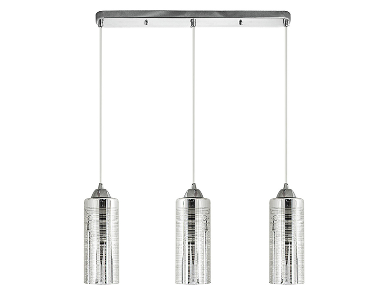 Lampa wisząca Zoya 3-punktowa szklana srebrna 36520