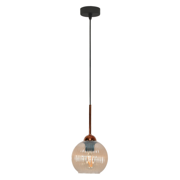 Lampa wisząca zwis EDYLIT bursztynowy klosz loft 1xE27 PION 15-045 1048951