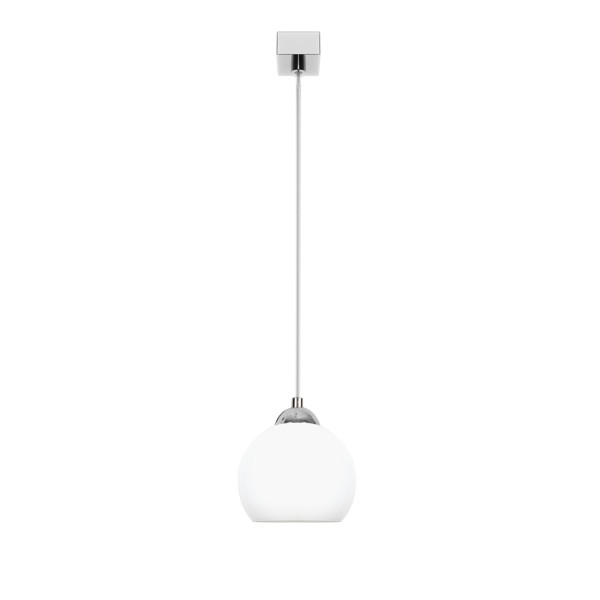 Lampa wisząca zwis EDYLIT chrom biała kula glamour 1xE27 MOKA SILVER 13-685 1048795