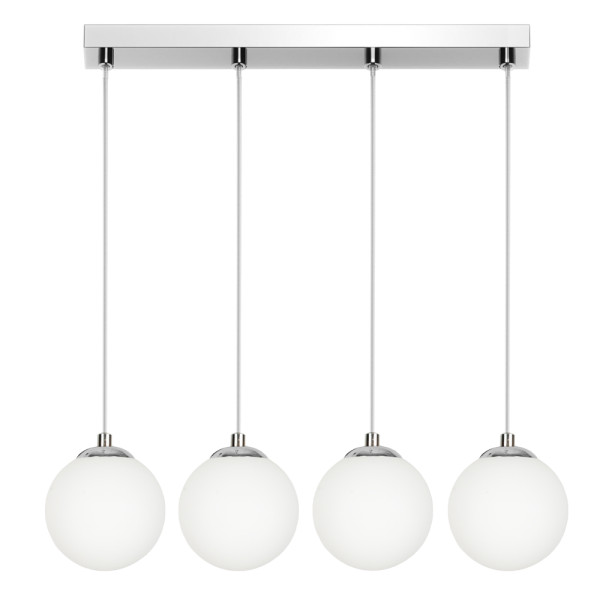 Lampa wisząca zwis EDYLIT kule białe glamour chrom 4xE14 PELOTE 14-391 1048994