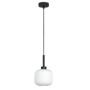 Lampa wisząca zwis EDYLIT loft biały prążkowany klosz 1xE27 DENZY 15-090Z 1048963 Lampa wisząca zwis EDYLIT loft biały prążkowany klosz 1xE27 DENZY 15-090Z 1048963