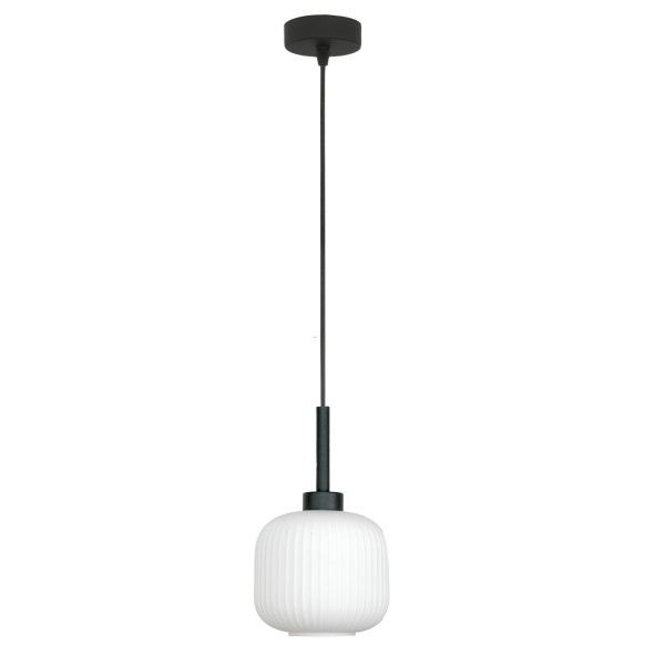 Lampa wisząca zwis EDYLIT loft biały prążkowany klosz 1xE27 DENZY 15-090Z 1048963