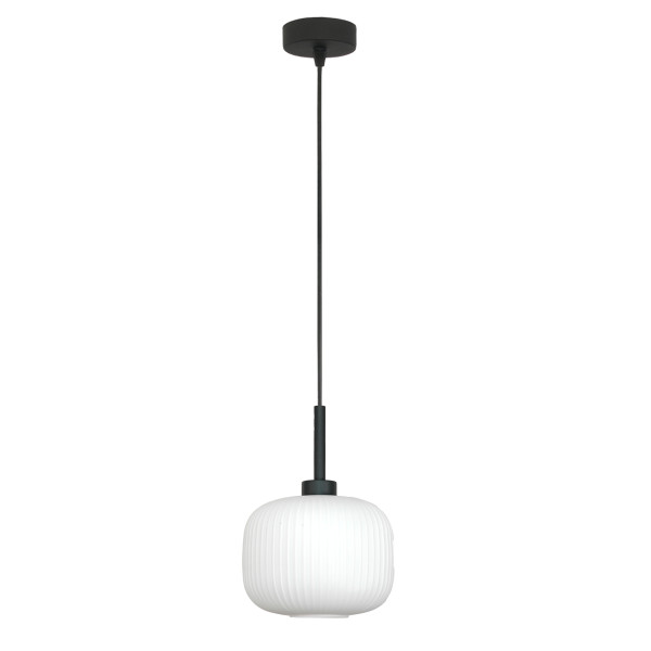 Lampa wisząca zwis EDYLIT loft biały prążkowany klosz 1xE27 DENZY 15-092Z 1048989