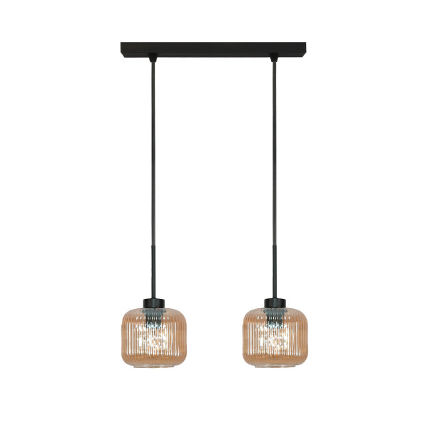 Lampa wisząca zwis EDYLIT loft bursztynowe klosze 2xE27 BEKA AMBER 15-018 1048956