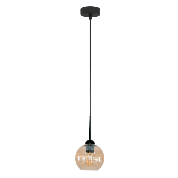 Lampa wisząca zwis EDYLIT loft klosz bursztynowy 1xE27 PION 15-035 1048791