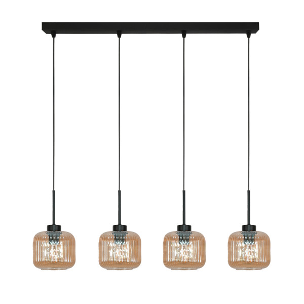 Lampa wisząca zwis EDYLIT loft klosz bursztynowy 4xE27 BEKA AMBER 15-011 1048947