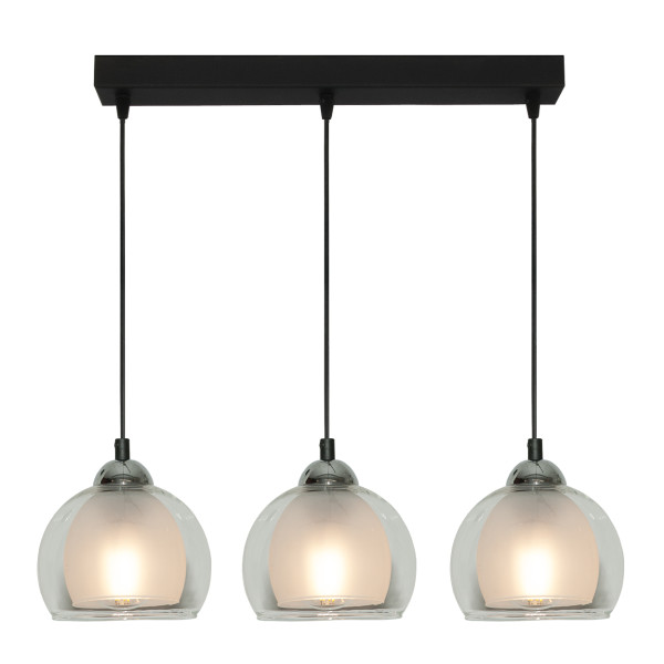 Lampa wisząca zwisy nowoczesna EDYLIT szklany klosz 3xE27 BENARIVO 14-482 1048826