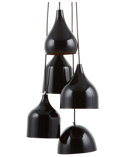Lampa wisząca żyrandol 5 kloszy czarna 60665