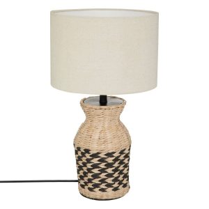 Lampa z abażurem Hiacynt, podstawa z plecionki, 49 cm 438589 Lampa z abażurem Hiacynt, podstawa z plecionki, 49 cm 438589