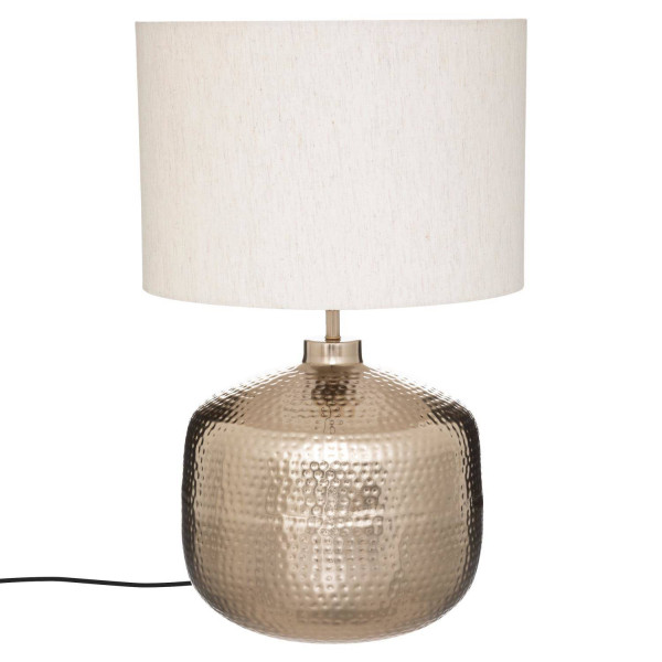 Lampa z beżowym abażurem Kais, metalowa podstawa, wys. 52 cm 438619