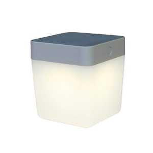 Lampa zewnętrzna przenośna TABLE CUBE – SOLAR szary Lutec 6908001337 918044 Lampa zewnętrzna przenośna TABLE CUBE – SOLAR szary Lutec 6908001337 918044