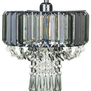 Lampa żyrandol kryształowy akryl metal szary 61966 Lampa żyrandol kryształowy akryl metal szary 61966