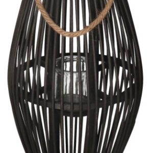 Lampion Bambusowy Rattanowy Latarnia 60 Cm Czarny 812268