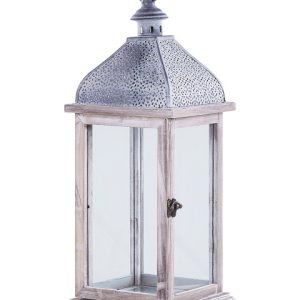 Lampion dekoracyjny 47 cm metal biały 67707 Lampion dekoracyjny 47 cm metal biały 67707