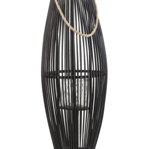 Lampion dekoracyjny bambusowy 72 cm czarny 67718