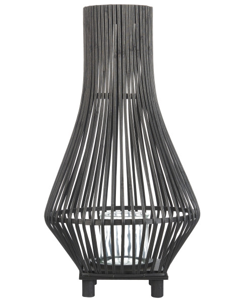 Lampion duży świecznik bambusowy czarny 58 cm 438281