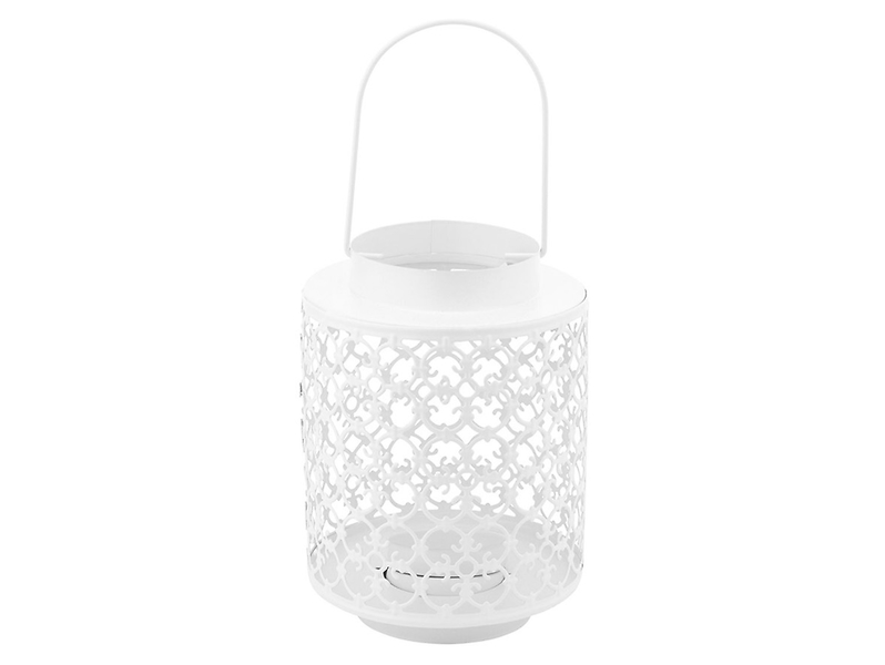 Lampion metalowy Marakesz 18,5 cm biały 562563