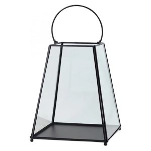 Lampion metalowy stożkowy 26,5 cm czarny 562564 Lampion metalowy stożkowy 26,5 cm czarny 562564
