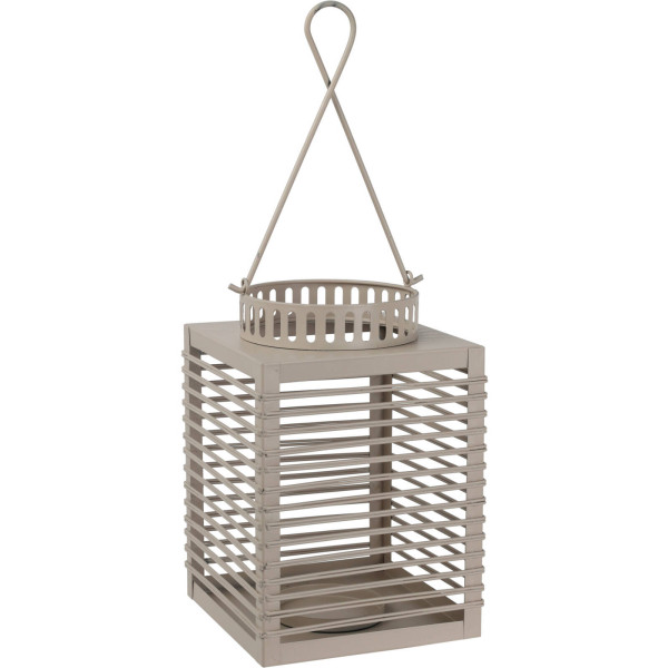 Lampion metalowy z ozdobnym uchwytem, szary 219107