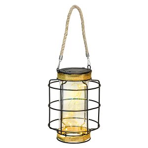 Lampion solarny Peonia LED metalowy czarny 43713 Lampion solarny Peonia LED metalowy czarny 43713