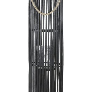 Lampion świecznik 80 cm drewno czarny 67715 Lampion świecznik 80 cm drewno czarny 67715