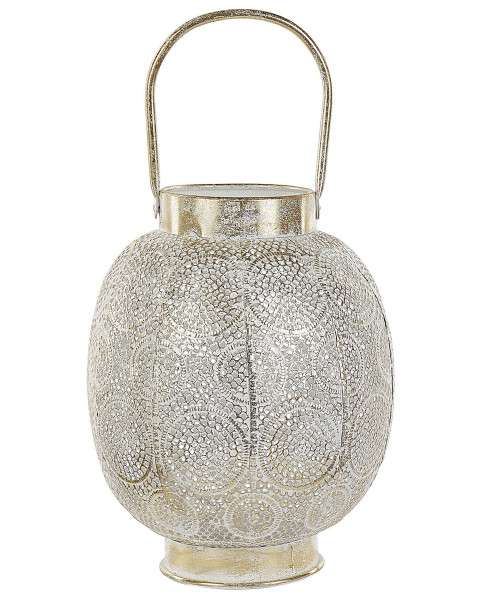 Lampion świecznik metal orient 30 cm złoty 188233