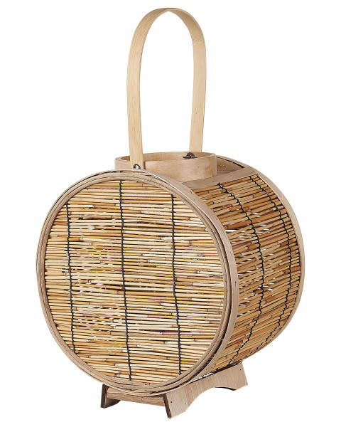 Lampion świecznik rattanowy naturalny dekoracja 58386