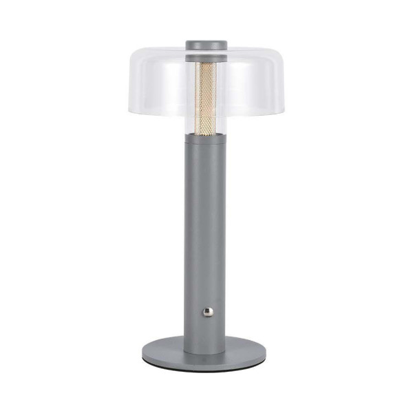 Lampka biurkowa akumulatorowa 1049 szara LED 1W Ciepła biel wys:30cm V-TAC 903627