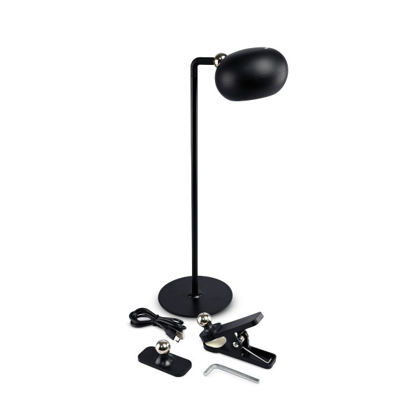 Lampka biurkowa akumulatorowa czarna LED 3W wys:35,6cm Videx 904855