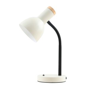 Lampka biurkowa beżowo-czarna-jasne drewno SENZA 1xE27x5W wys:36cm Italux 904875 Lampka biurkowa beżowo-czarna-jasne drewno SENZA 1xE27x5W wys:36cm Italux 904875