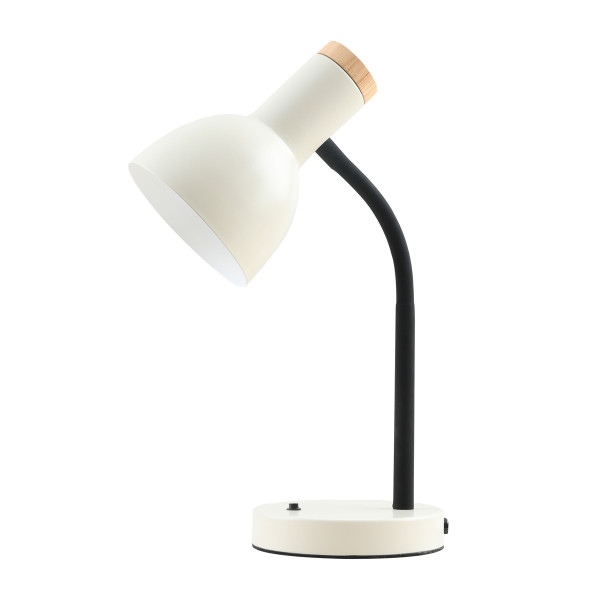Lampka biurkowa beżowo-czarna-jasne drewno SENZA 1xE27x5W wys:36cm Italux 904875