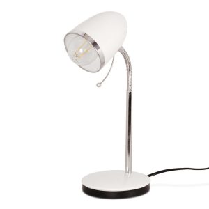 Lampka biurkowa biała chromowana KAJTEK 1xE27x40W wys:36cm Kaja 1004031 Lampka biurkowa biała chromowana KAJTEK 1xE27x40W wys:36cm Kaja 1004031