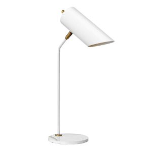 Lampka biurkowa biało-mosiężna Quinto 1xE27x8W wys:57,5cm Elstead 904718 Lampka biurkowa biało-mosiężna Quinto 1xE27x8W wys:57,5cm Elstead 904718