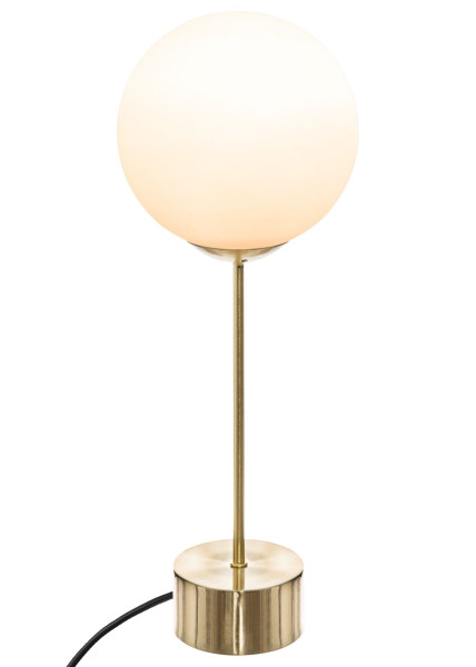 Lampka biurkowa Dris Gold metalowa złota 43x15 cm szklany klosz 931938