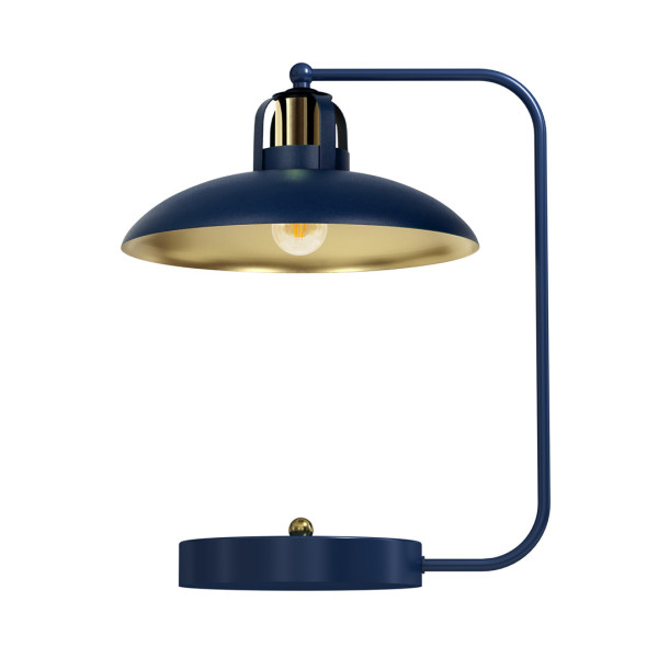 Lampka biurkowa granatowo-złota FELIX 1xE27x60W wys:45cm Milagro 233272