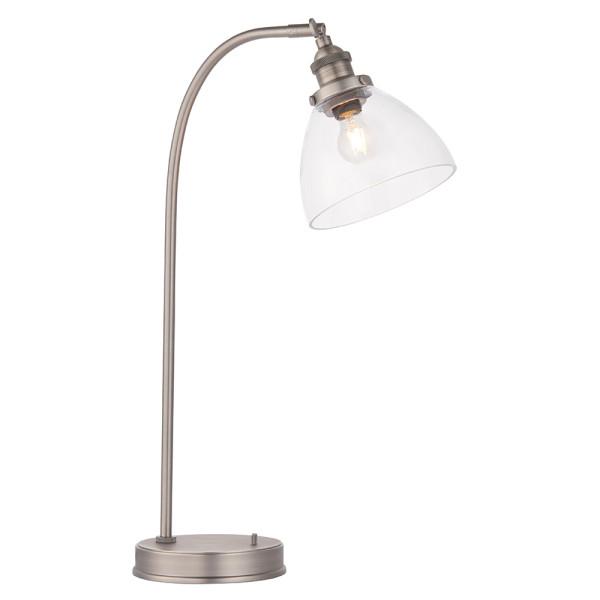 Lampka biurkowa HANSEN srebrny szczotkowany 1xE14x15W IP20 Endon 1017459