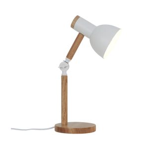Lampka biurkowa jasne drewwno-biała Balbo 1xE14x40W wys:41cm Zuma Line 904634 Lampka biurkowa jasne drewwno-biała Balbo 1xE14x40W wys:41cm Zuma Line 904634