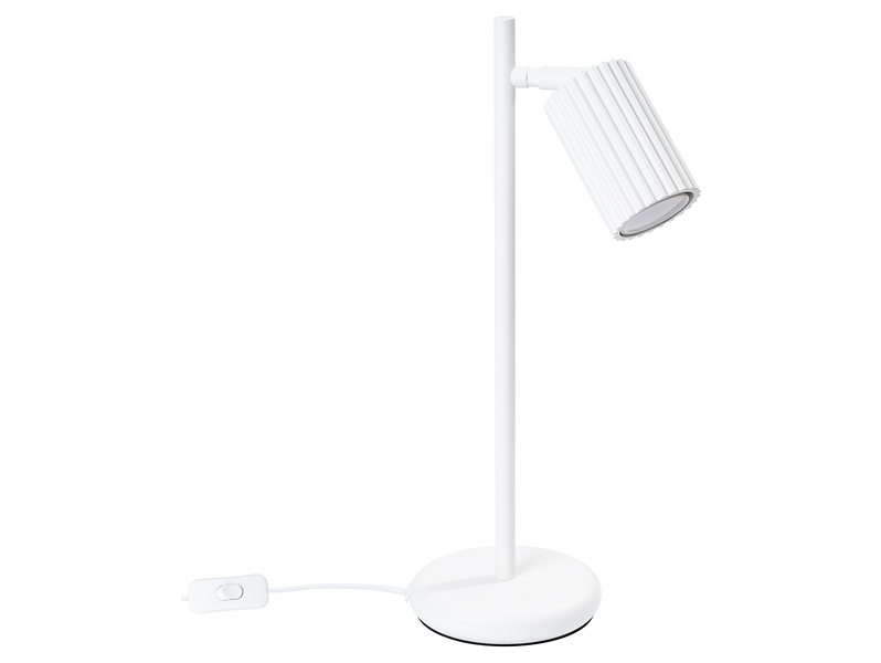 Lampka biurkowa Karbon aluminiowa biała 439184